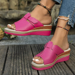 Load image into Gallery viewer, Comfortable Platform Sandals for Women with Open Toe Wedge Hook Loop Strap
