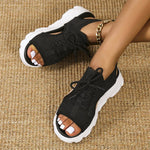 Load image into Gallery viewer, Women's Platform Sandals Lace Up Cutout Open Toe Style
