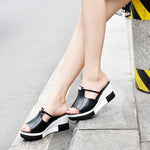 Load image into Gallery viewer, Women's Wedge Sandals Cutout Strap Platform Open Toe Style