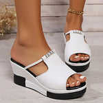 Load image into Gallery viewer, Women's Wedge Sandals Cutout Strap Platform Open Toe Style