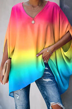 Load image into Gallery viewer, Women's Tunics Batwing Sleeves V-Neckline Oversized Relaxed Fit