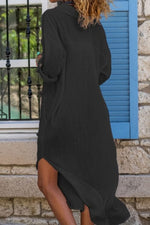 Load image into Gallery viewer, Women's Linen Midi Dress Oversized Shirt Dress Boho Evening Style