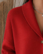Load image into Gallery viewer, Women's Cardigan Sweater Polo Collar Button Front Knit Style