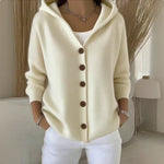 Load image into Gallery viewer, Women's Cardigan Sweater Hooded Button-Front Knit Relaxed Fit