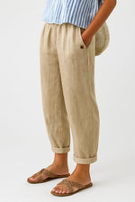 Load image into Gallery viewer, Women's Relaxed-Fit Linen-Look Trousers with Side Pockets