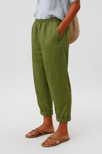 Load image into Gallery viewer, Women's Relaxed-Fit Linen-Look Trousers with Side Pockets