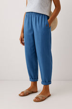 Load image into Gallery viewer, Women's Relaxed-Fit Linen-Look Trousers with Side Pockets