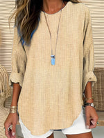Load image into Gallery viewer, Women's Blouses Long Sleeve Striped Crew Neck Relaxed Fit