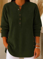 Load image into Gallery viewer, Women's Tunics Longline Ribbed Henley Relaxed Fit Curved Hem