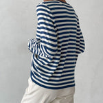 Load image into Gallery viewer, Women's Sweaters Nautical Stripe Crew Neckline Relaxed Long Sleeve Style