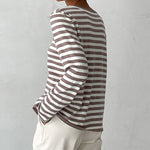 Load image into Gallery viewer, Women's Sweaters Nautical Stripe Crew Neckline Relaxed Long Sleeve Style