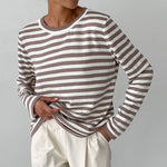 Load image into Gallery viewer, Women's Sweaters Nautical Stripe Crew Neckline Relaxed Long Sleeve Style