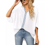 Load image into Gallery viewer, Women's Tunics V-Neck Geometric Trim Oversized Boho Style
