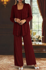 Load image into Gallery viewer, Women's Women Suits Sequin Jacket Wide Leg Pants Formal Wedding Guest Style