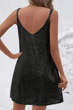 Load image into Gallery viewer, Women's Sequin Dress V-Neckline Cocktail Party Mini Style