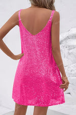 Load image into Gallery viewer, Women's Sequin Dress V-Neckline Cocktail Party Mini Style