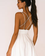 Load image into Gallery viewer, Women's Midi Dress V Neck Spaghetti Strap Flowing a Line Style
