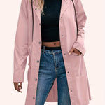 Load image into Gallery viewer, Women's Trench Coat Hooded Button Front Longline Pocket Style
