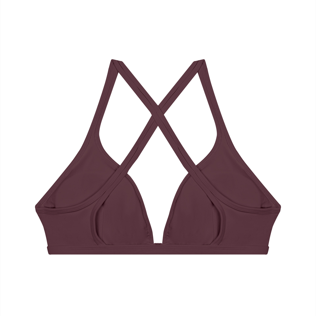 Vibia Yoga Sports Bra - Black & Plum Purple