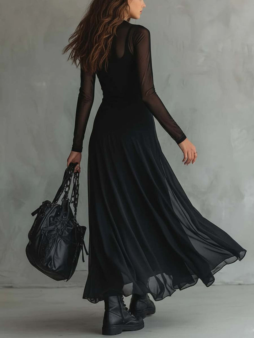 Raven | Elegant Black Going Out Dress for Black Tie Formal Style