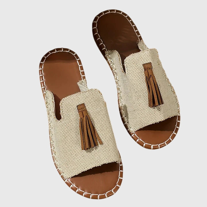 Comfortable Sandals for Women with Tassel Strap Slip On Casual Style