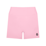 Load image into Gallery viewer, AntoniaHigh Waisted Yoga Biker Shorts - White &amp; Pink
