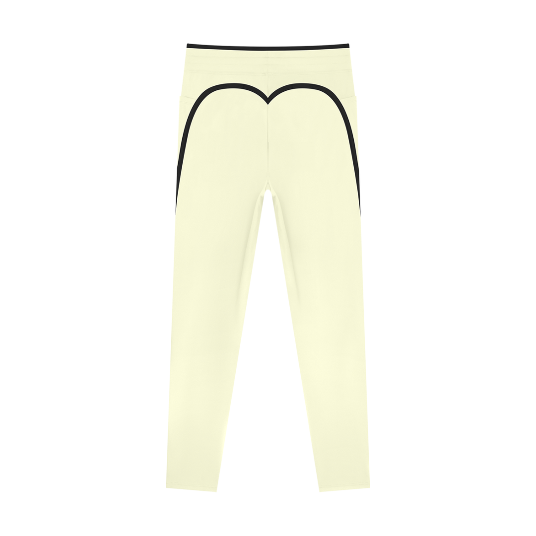 Gemina Block Yoga Leggings - In White