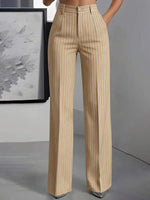 Load image into Gallery viewer, Women's Wide Leg Trousers High Waist Pinstripe Flowy Business Casual Style
