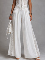 Load image into Gallery viewer, Women's White Jumpsuit V-Neck Sleeveless Wide Leg Palazzo Style
