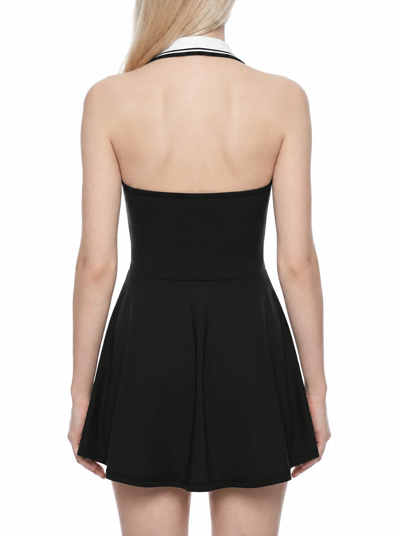 Lucia Collared Halter A-Line Tennis One Piece Dress