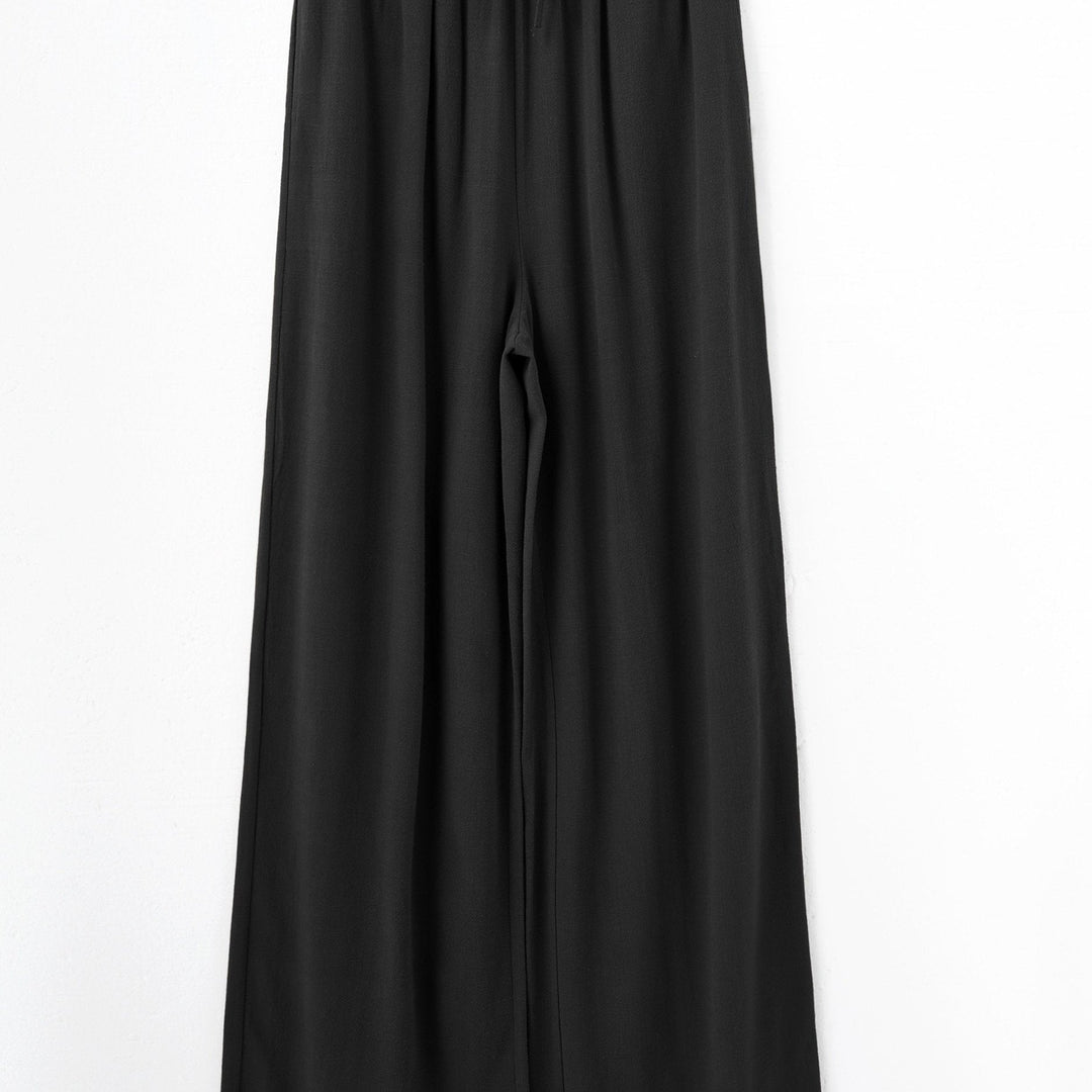 Women's Linen Wide Leg Pants High Waist Flowing Relaxed Casual Style