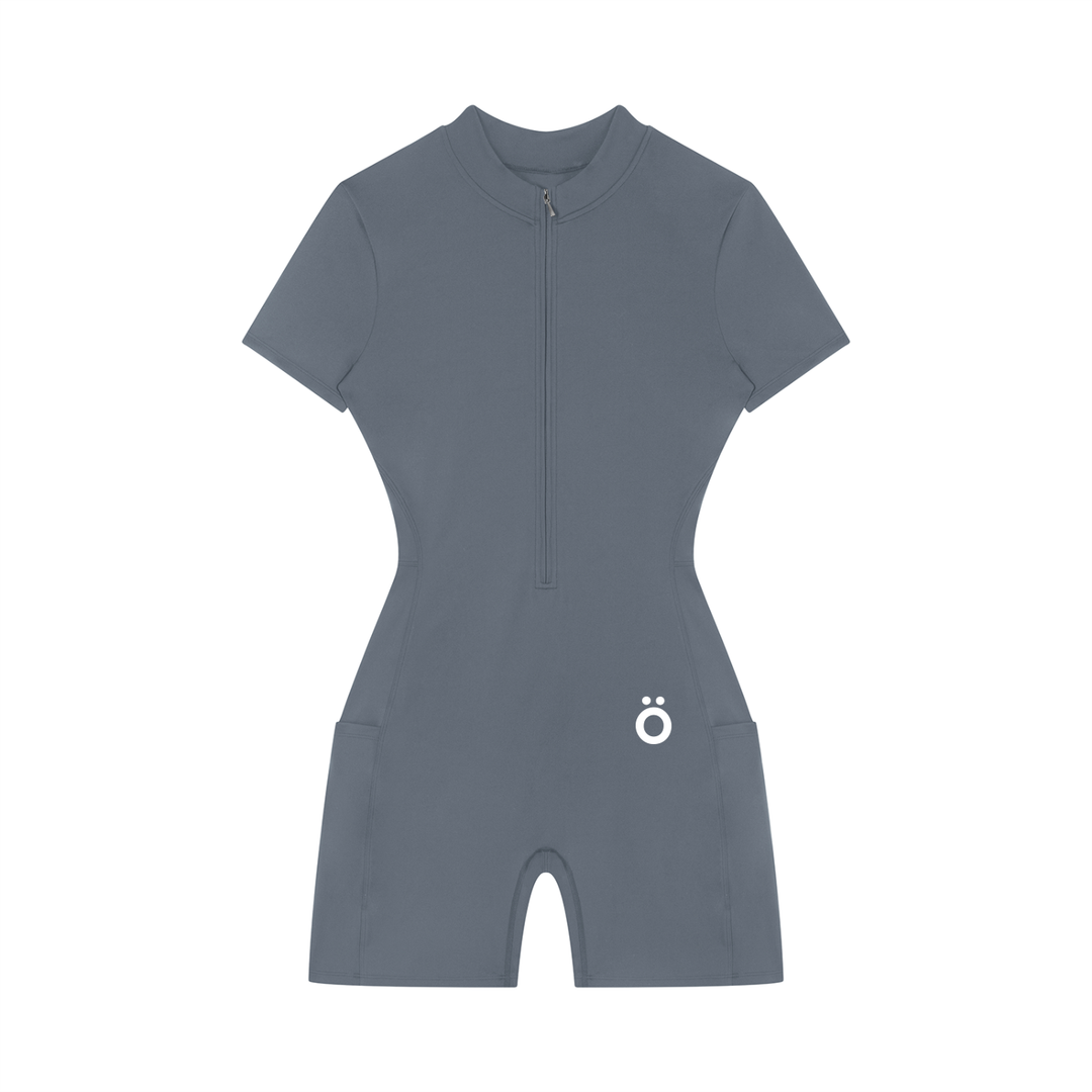 Maxima Quarter-Zip Short Sleeve Romper