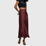 Load image into Gallery viewer, Women's Maxi Skirt High Waist Satin Bias Cut Slip Fitted Casual Going Out Style
