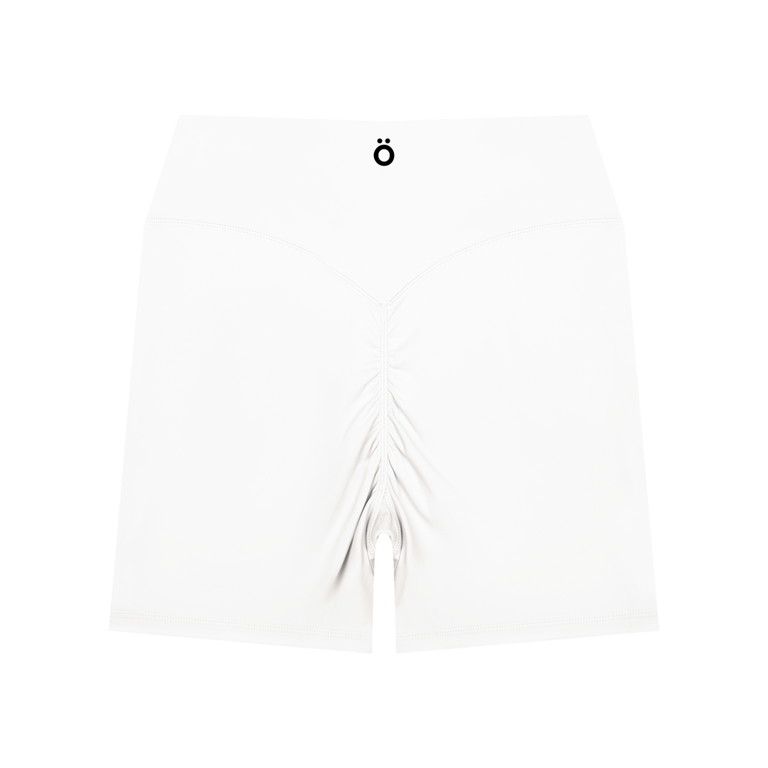 AntoniaHigh Waisted Yoga Biker Shorts - White & Pink
