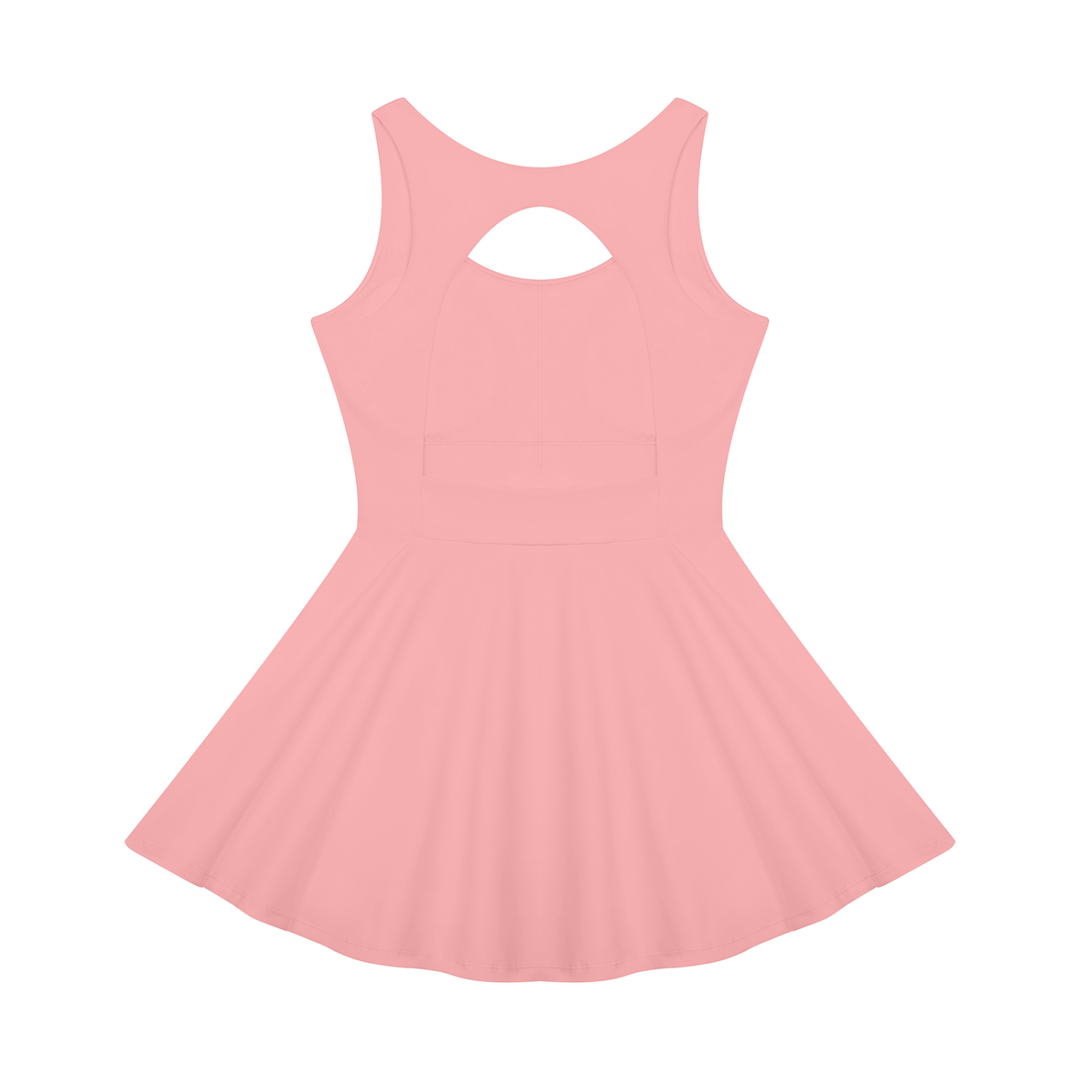 Rosalia Open-Back Tennis Dress - White & Pink