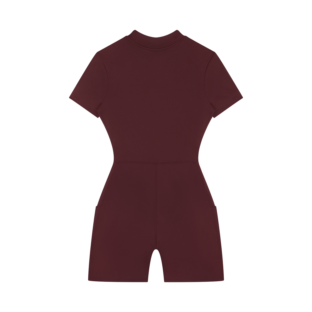 Maxima Quarter-Zip Short Sleeve Romper