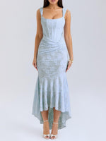 Load image into Gallery viewer, Women's Corset Dress for Formal Wedding Guest Style with Ruched Mermaid Hem
