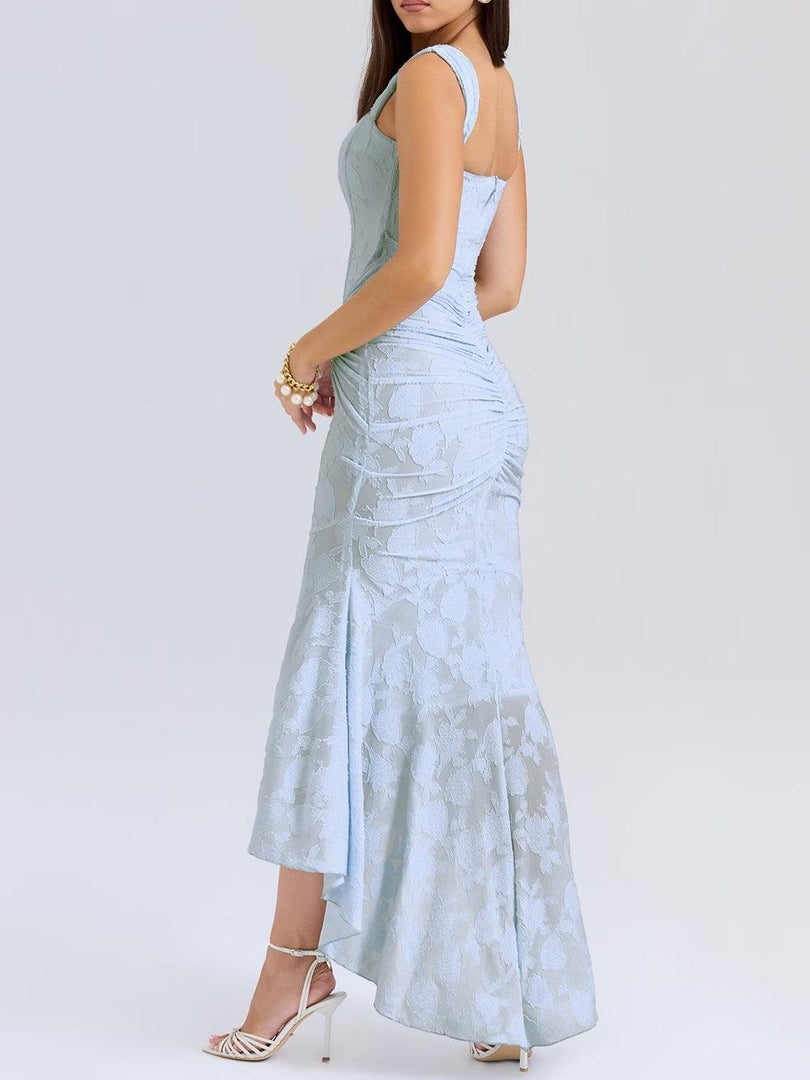 Women's Corset Dress for Formal Wedding Guest Style with Ruched Mermaid Hem