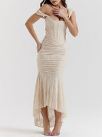 Load image into Gallery viewer, Women's Corset Dress for Formal Wedding Guest Style with Ruched Mermaid Hem
