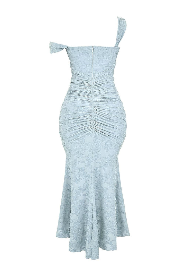Women's Corset Dress for Formal Wedding Guest Style with Ruched Mermaid Hem