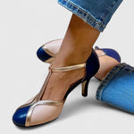 Load image into Gallery viewer, Women's Wedding Shoes T-Strap Pointed Toe Kitten Heel Style
