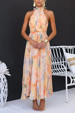 Load image into Gallery viewer, Women's Floral Halter Maxi Dress Formal Long Style
