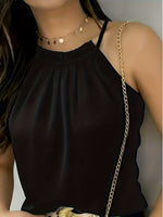 Load image into Gallery viewer, Women's Blouses Halter Neck Ruched Collar Sleeveless Backless Casual Summer Top Style
