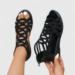 Load image into Gallery viewer, Women's Orthopedic Wedge Sandals Laser Cut Strap Open Toe Style
