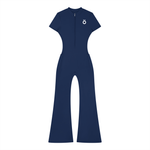Load image into Gallery viewer, Nova Flared Leg Quarter-Zip Jumpsuit
