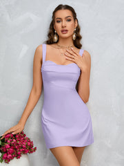 Solid Draped Collar Cami Dress | Bridesmaid Dress