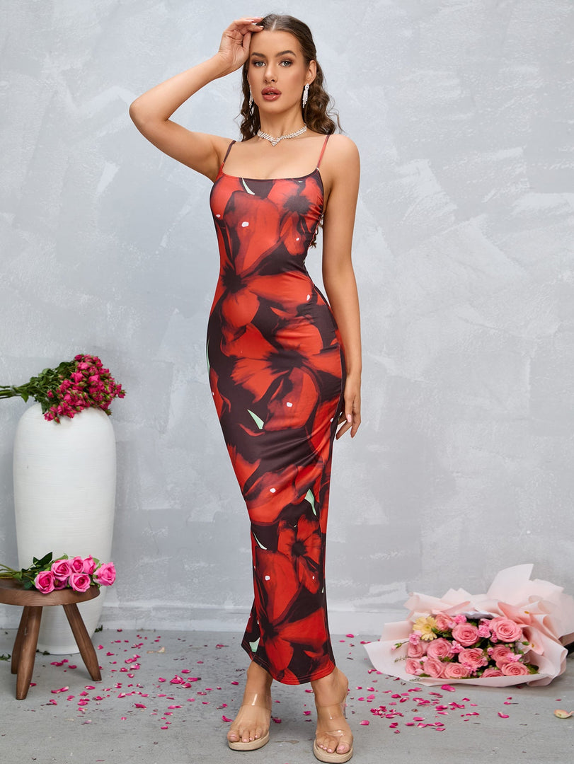 Floral Print Mermaid Hem Cami Dress | Vacation Dress, Wedding Guest Dress