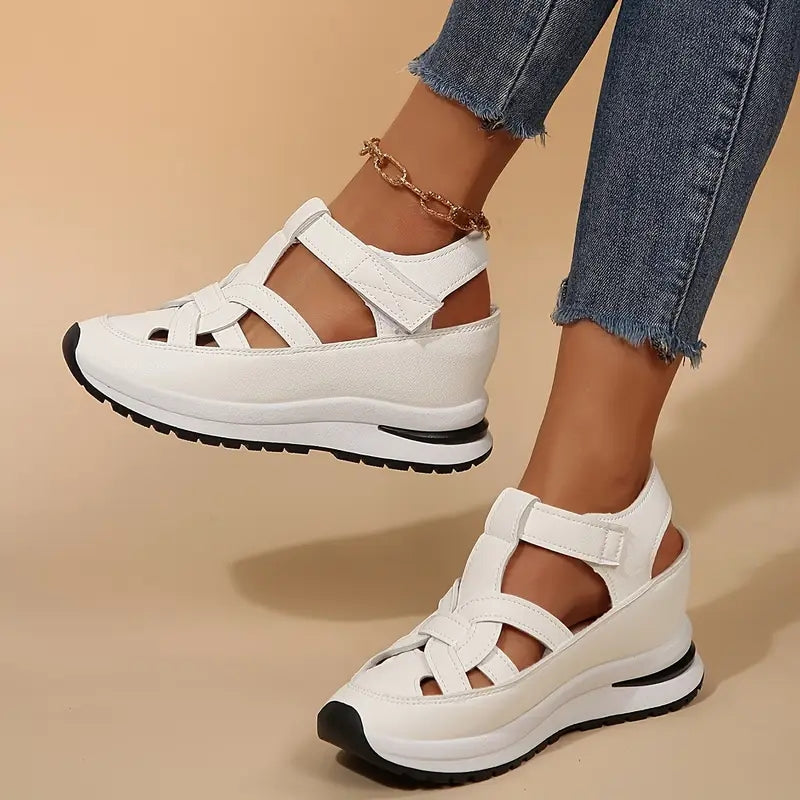 Women's Platform Sandals Cutout Strap Sporty Open Toe Style