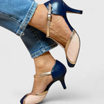 Load image into Gallery viewer, Women's Wedding Shoes T-Strap Pointed Toe Kitten Heel Style

