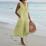 Load image into Gallery viewer, Women's White Sundress Casual Midi Style
